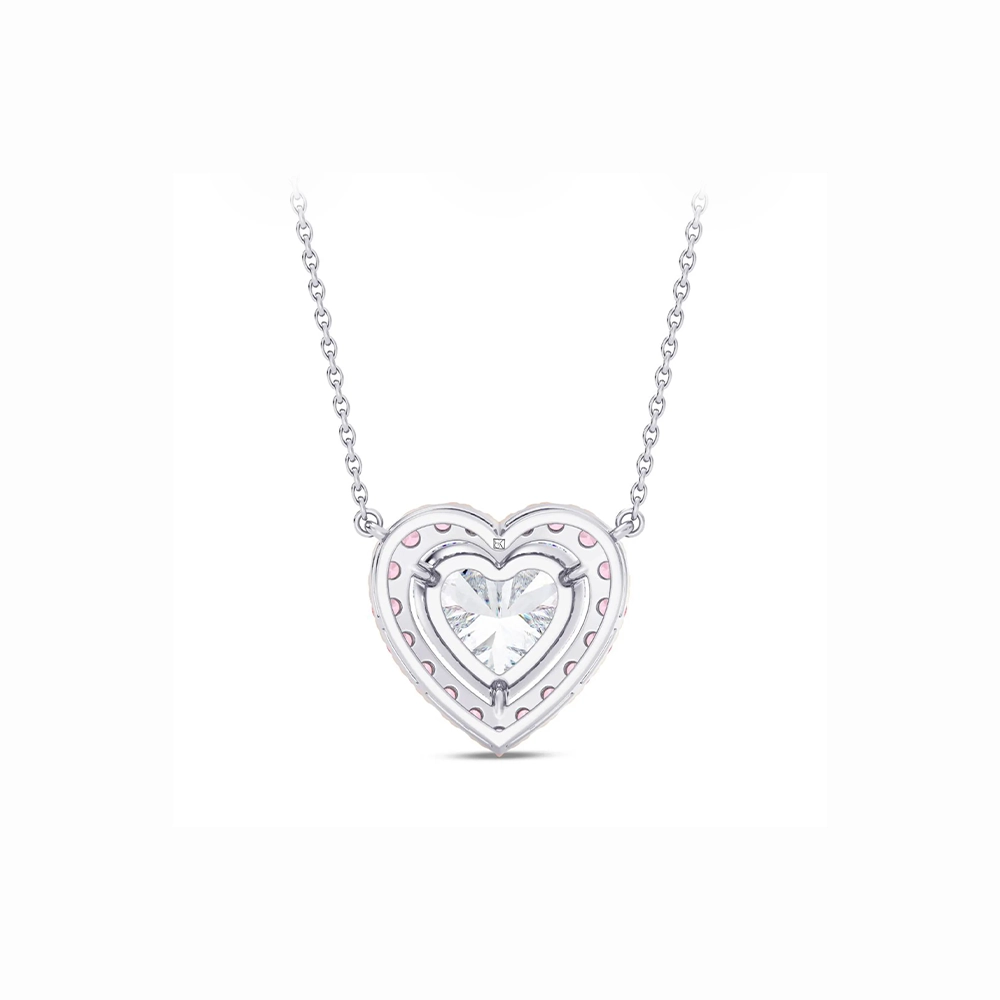 Blush Halo Heart Pendant