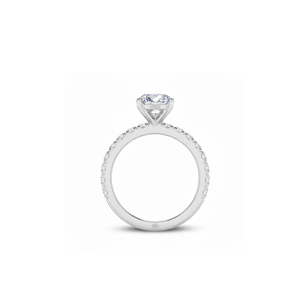 Bold Ovate Diamond Engagement Ring