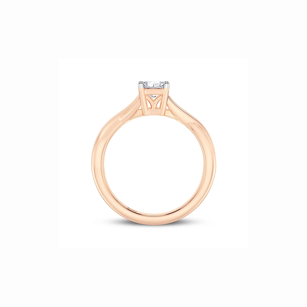 Intertwined Emerald Solitaire Ring