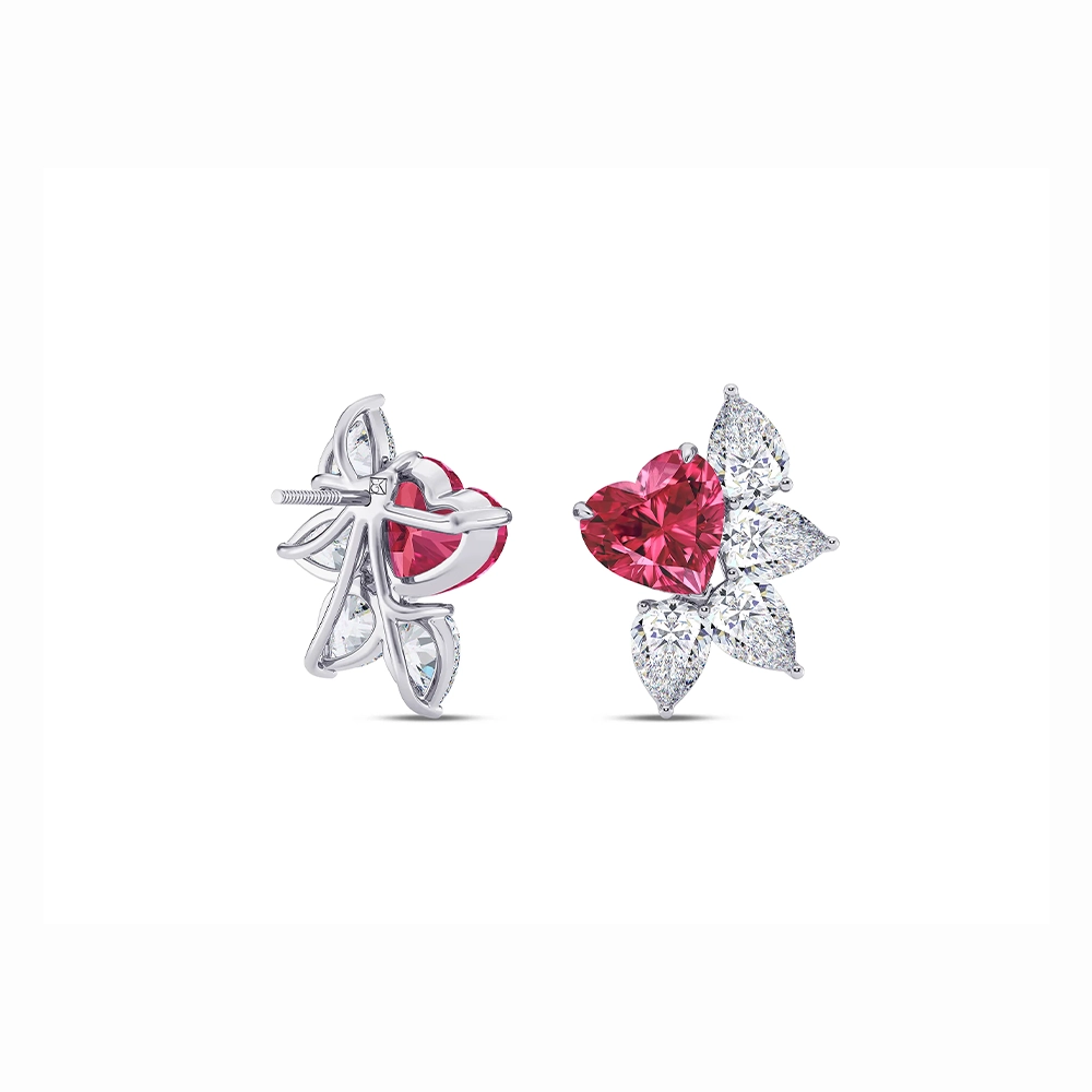 Rosso Heart Diamond Earrings