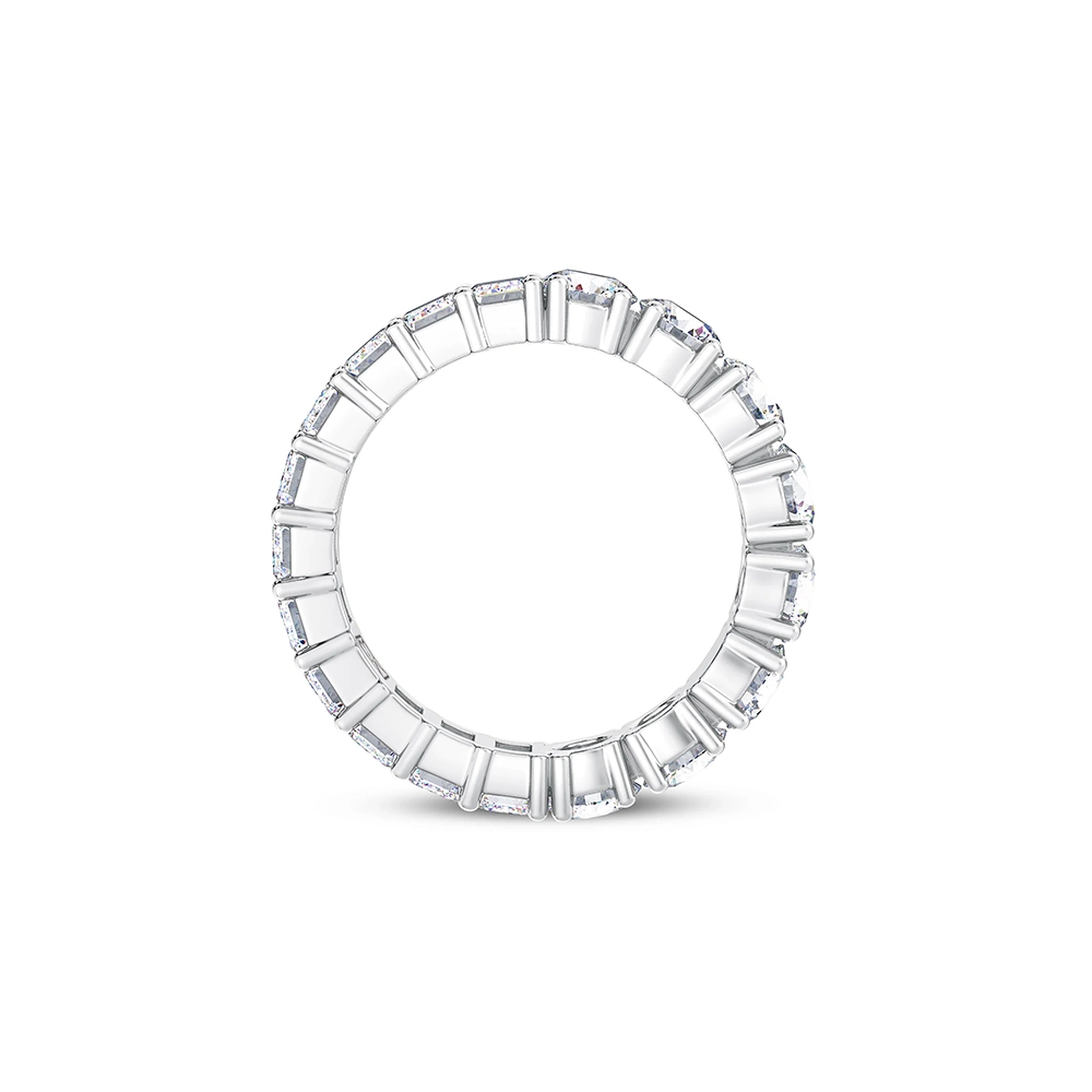 Radiant Emerald Round Ring