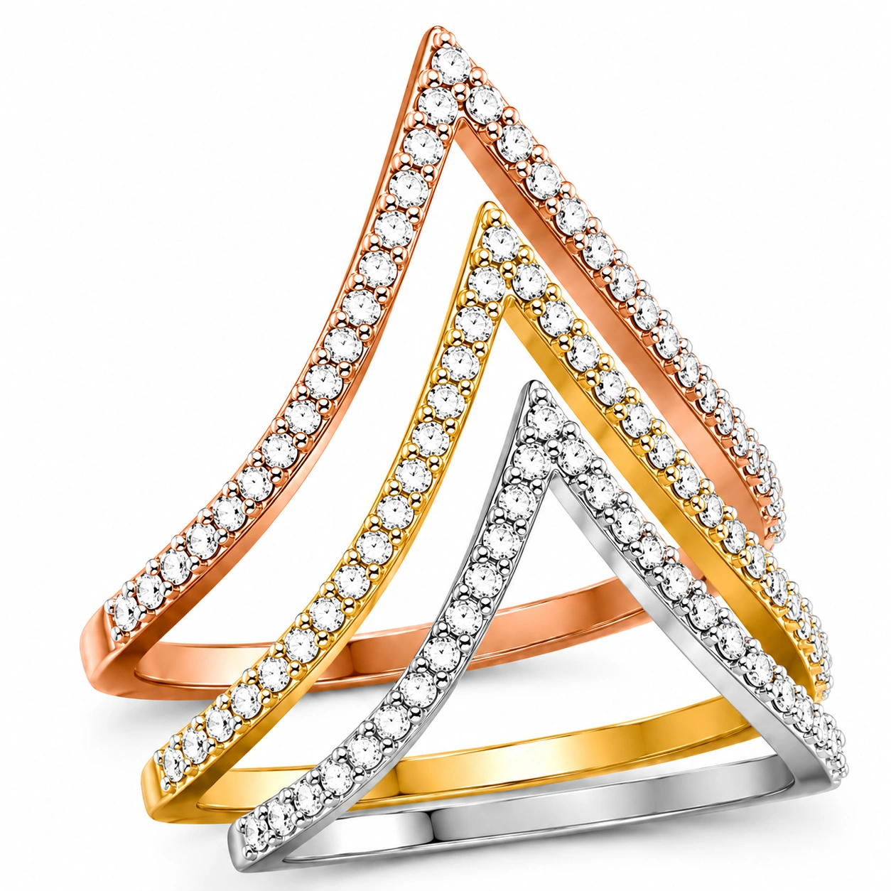 Chevron Stack Ring 