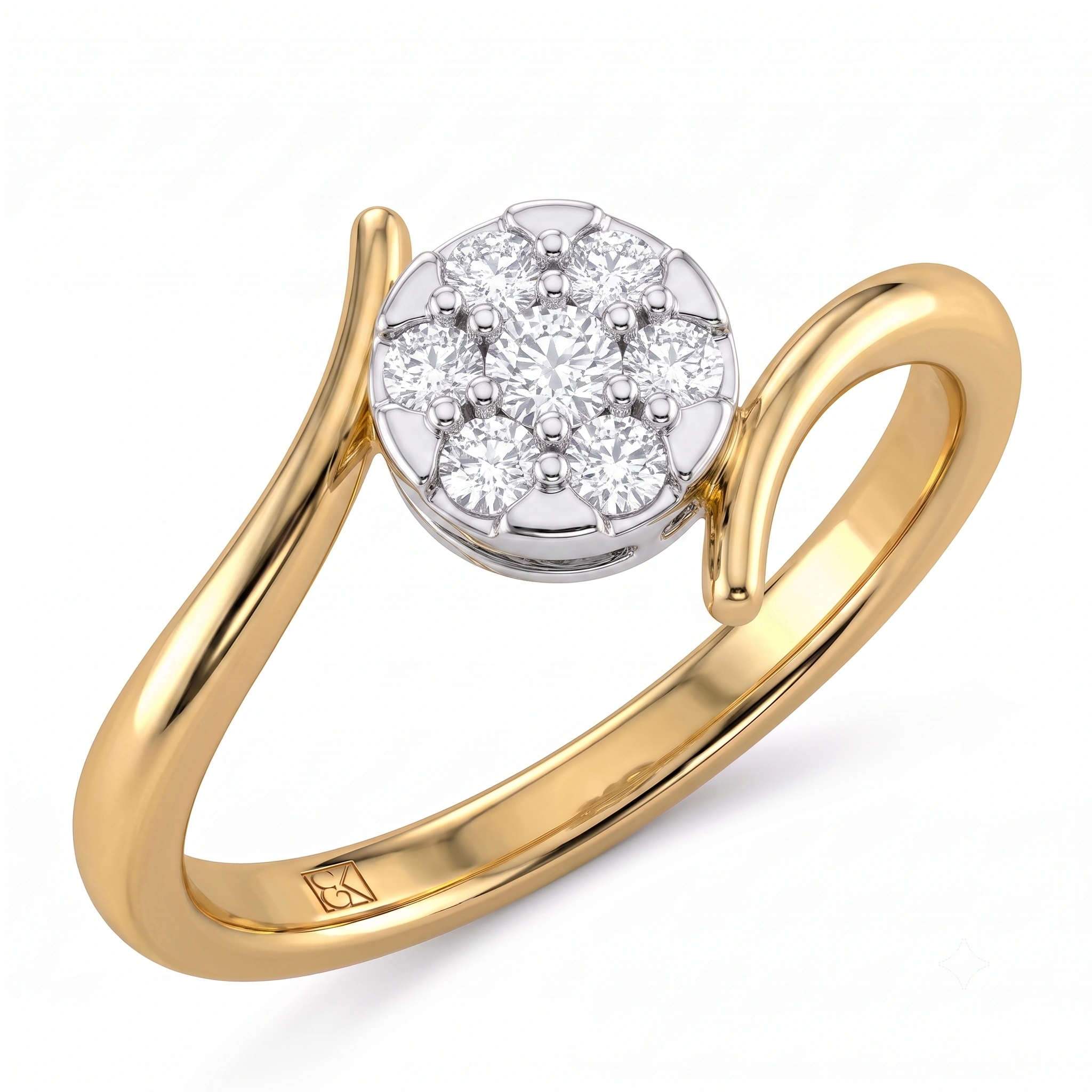 Swirl Solitaire Ring