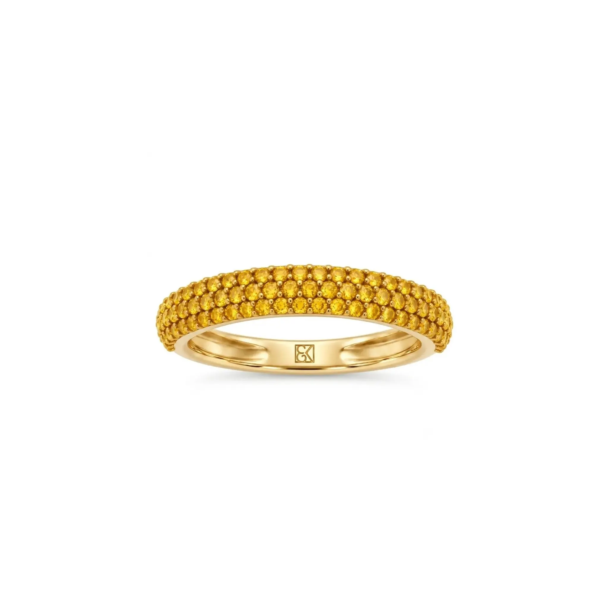 Yellow Velvet Dome Ring