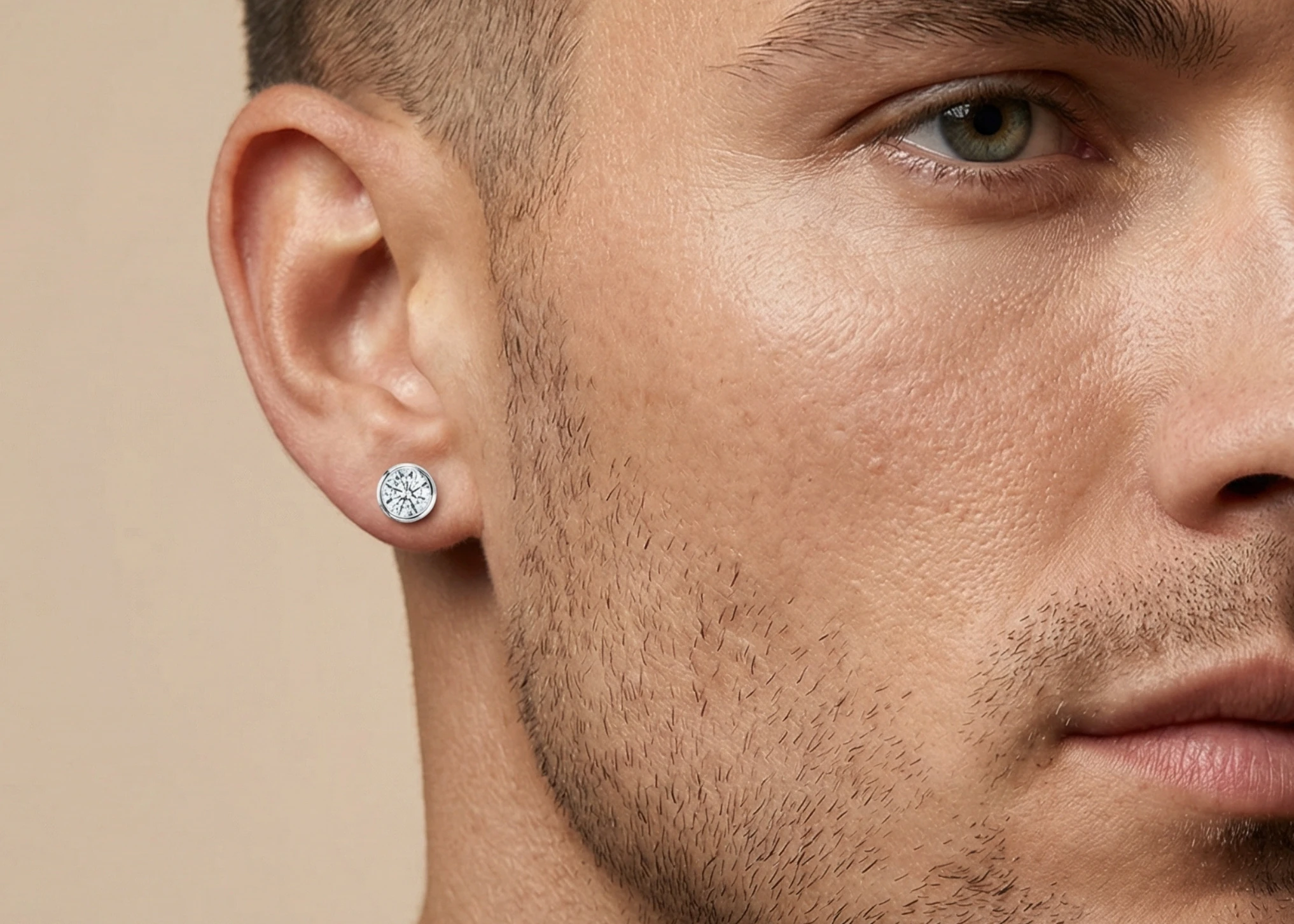 Celestial Bezel Stud