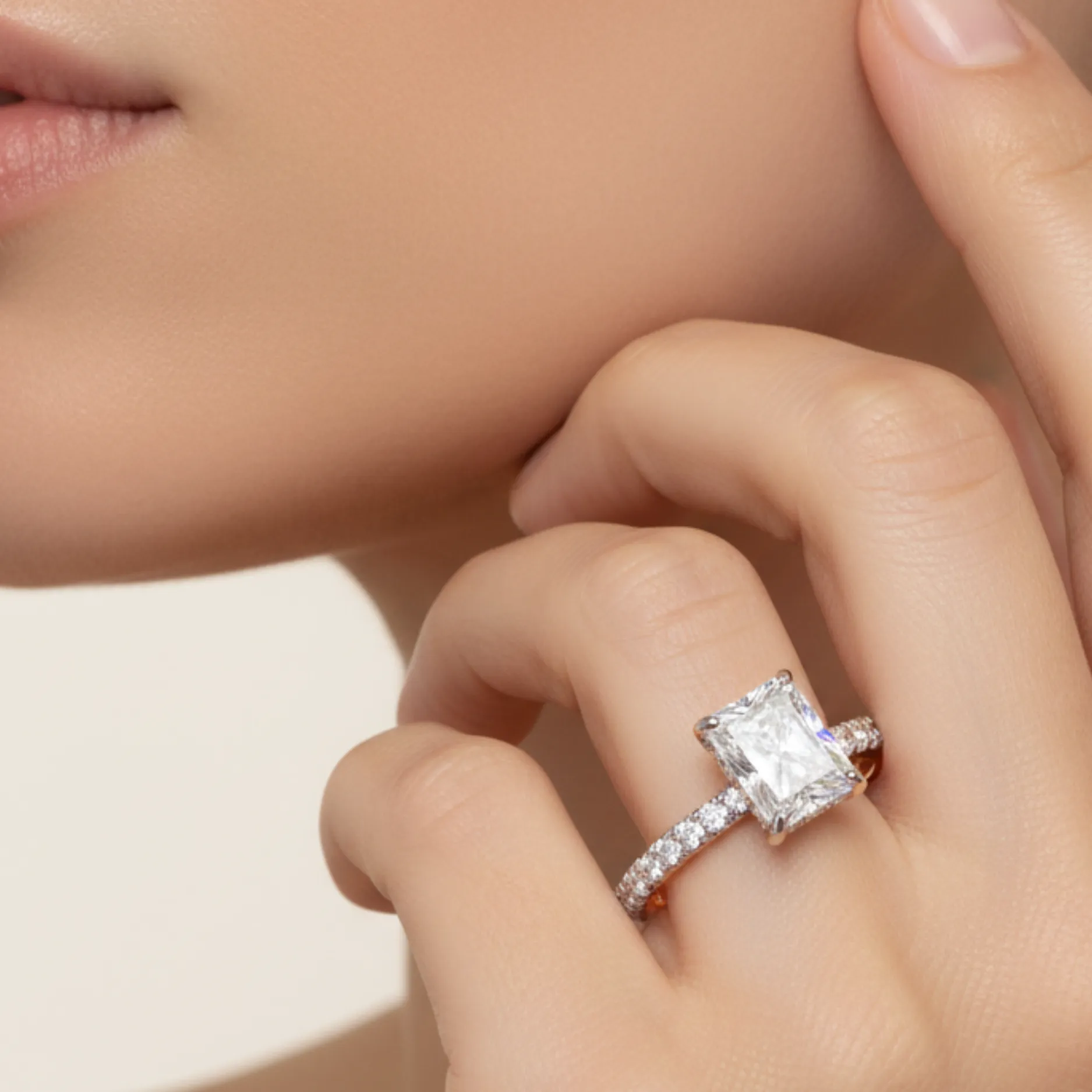 Bold Radiant Diamond Engagement Ring