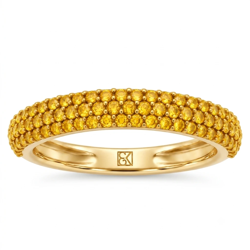 Yellow Velvet Dome Ring